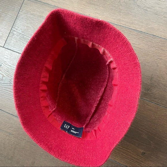 Vintage Gap Red Rabbit Hair Trendy Bucket Hat Spring - Picture 4 of 5